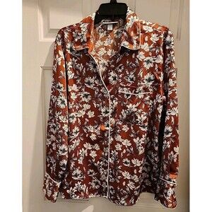 LA LIGNE For Target L Brown Floral Button Front Shirt Women
